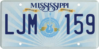 MS license plate LJM159