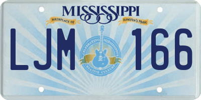 MS license plate LJM166