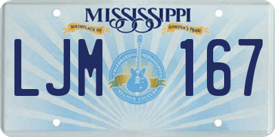 MS license plate LJM167