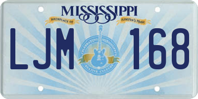 MS license plate LJM168