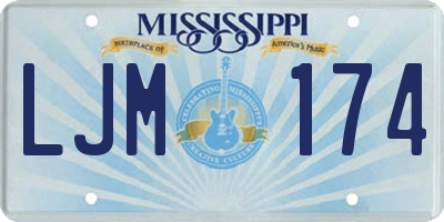 MS license plate LJM174