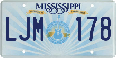 MS license plate LJM178