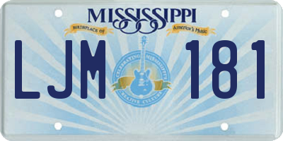 MS license plate LJM181