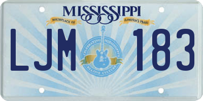 MS license plate LJM183