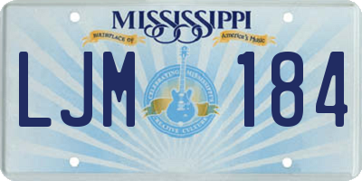MS license plate LJM184