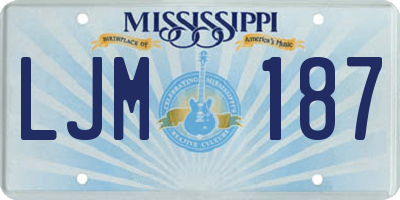 MS license plate LJM187