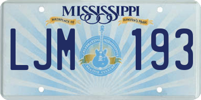 MS license plate LJM193