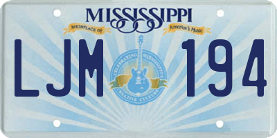 MS license plate LJM194