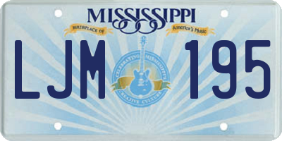 MS license plate LJM195