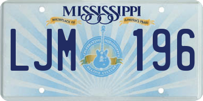 MS license plate LJM196