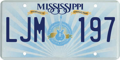 MS license plate LJM197