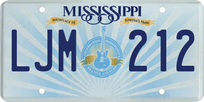 MS license plate LJM212