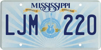 MS license plate LJM220