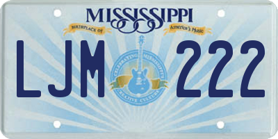 MS license plate LJM222