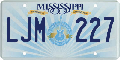 MS license plate LJM227