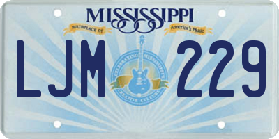 MS license plate LJM229