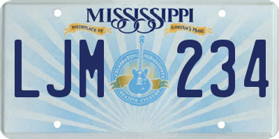 MS license plate LJM234
