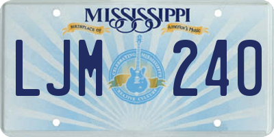 MS license plate LJM240