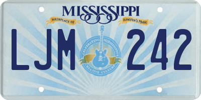 MS license plate LJM242