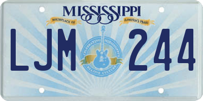 MS license plate LJM244
