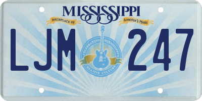 MS license plate LJM247
