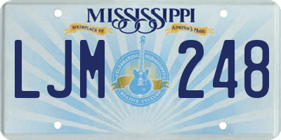 MS license plate LJM248