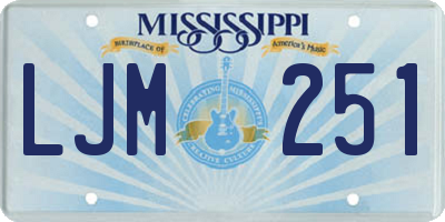 MS license plate LJM251