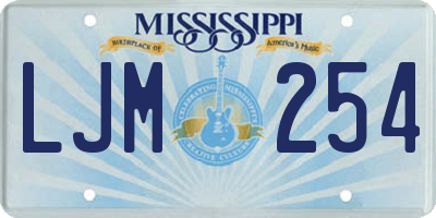 MS license plate LJM254