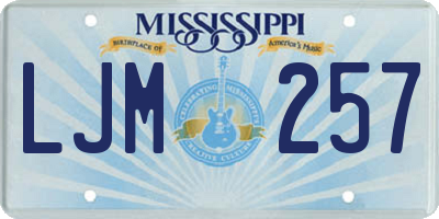 MS license plate LJM257