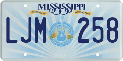 MS license plate LJM258
