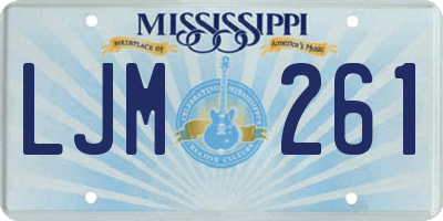 MS license plate LJM261