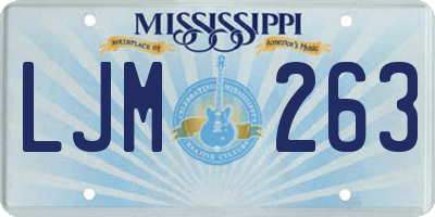 MS license plate LJM263