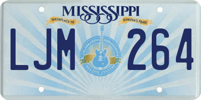 MS license plate LJM264