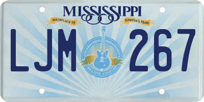 MS license plate LJM267