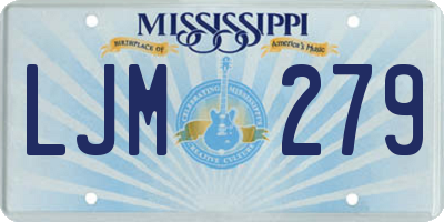 MS license plate LJM279