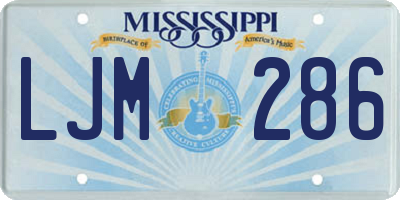 MS license plate LJM286