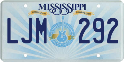 MS license plate LJM292