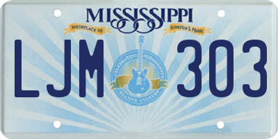 MS license plate LJM303