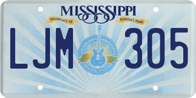 MS license plate LJM305
