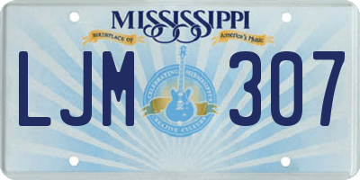 MS license plate LJM307