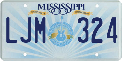 MS license plate LJM324