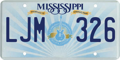 MS license plate LJM326