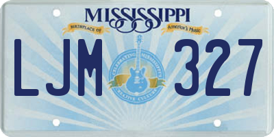 MS license plate LJM327