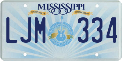 MS license plate LJM334