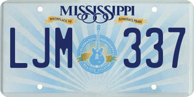 MS license plate LJM337