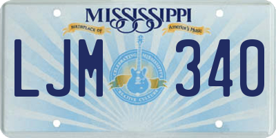 MS license plate LJM340