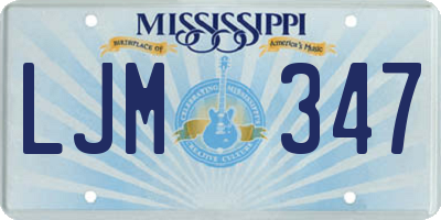 MS license plate LJM347