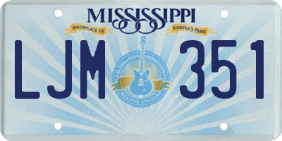 MS license plate LJM351