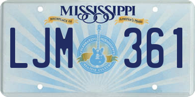 MS license plate LJM361