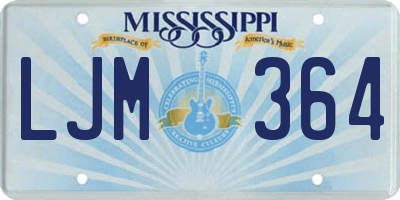 MS license plate LJM364